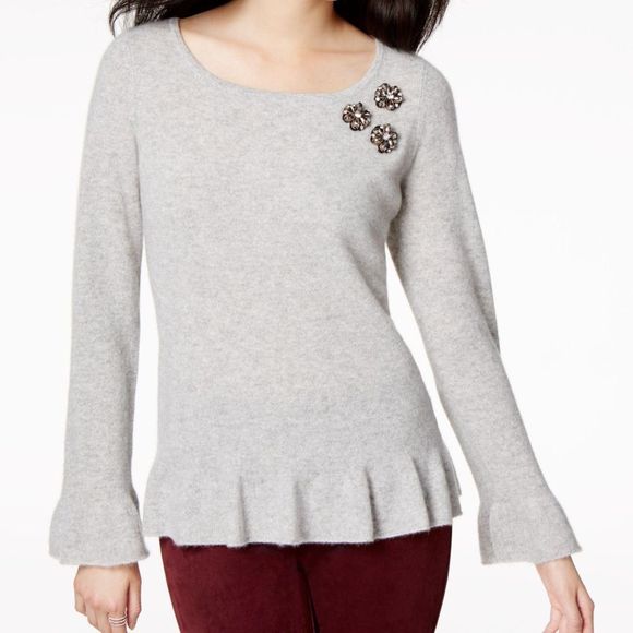 Charter Club luxury Black Cashmeres Peplum sweater - Picture 8 of 8